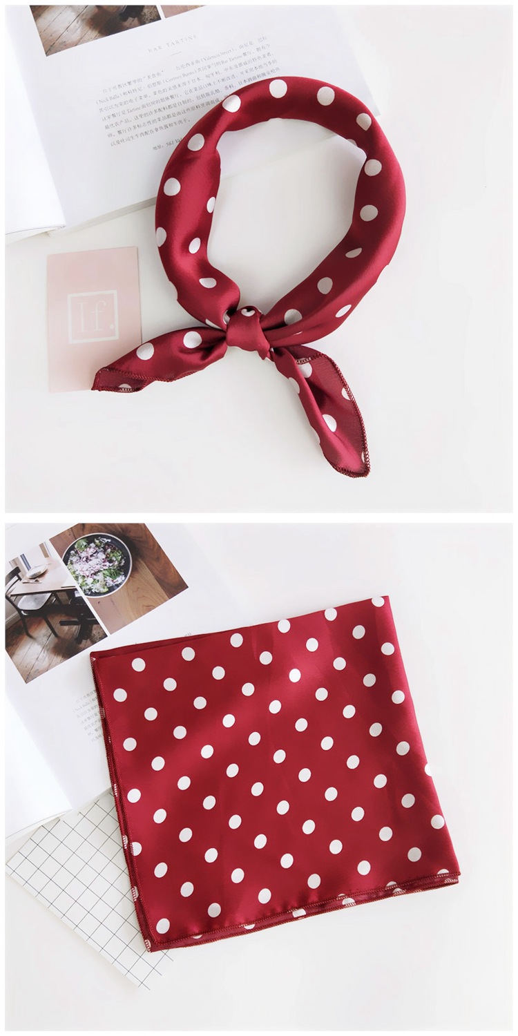 60g Weight Silk Scarf Classification Daily Occasion Satin Material Stripe, Polka Dots, Chains Print Pattern Summer Season Women's Gender Simple Style Style Women's Simple Style Stripe Polka Dots Chains Print Satin Silk Scarf 2