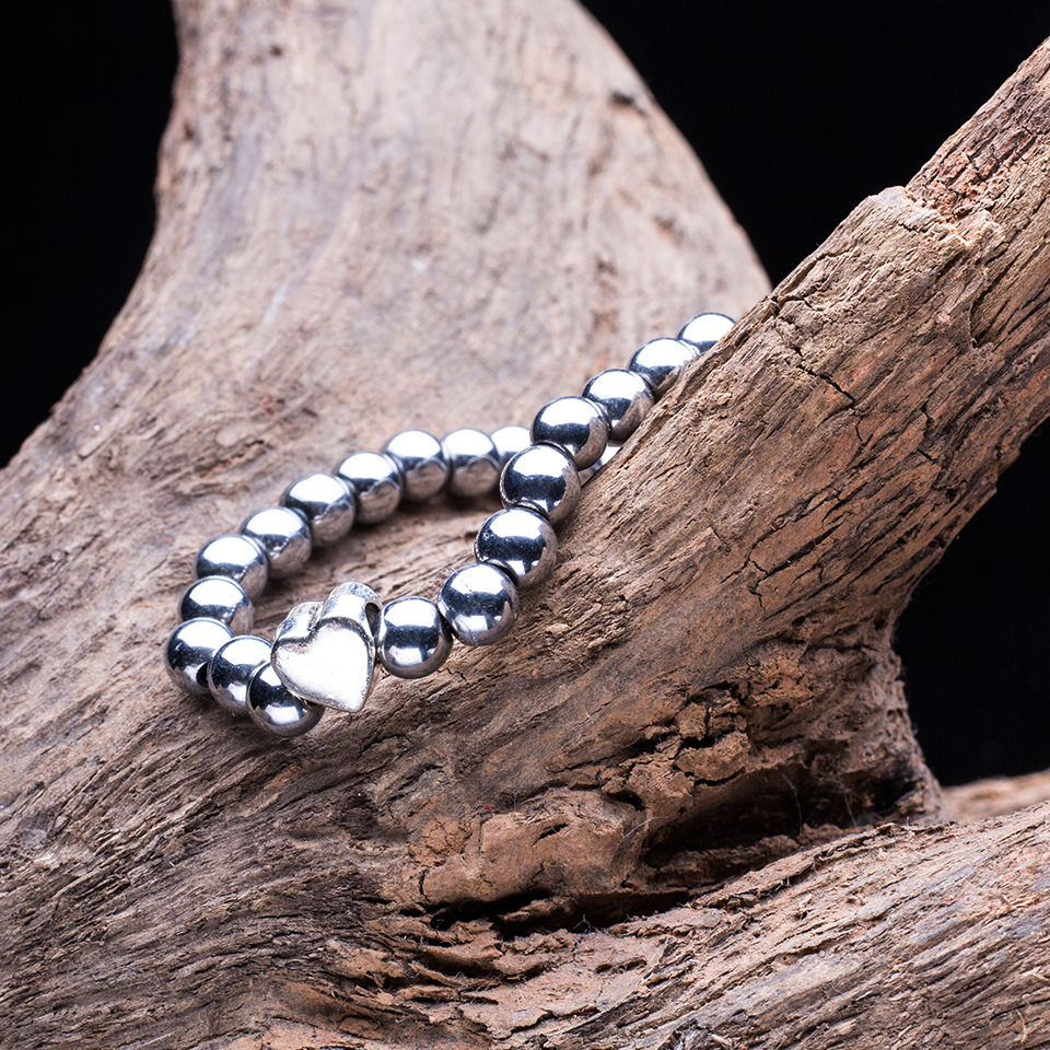 New Natural Hematite Round Bead Magnetic Magnet Bracelet Magnet Bracelet Jewelry display picture 4