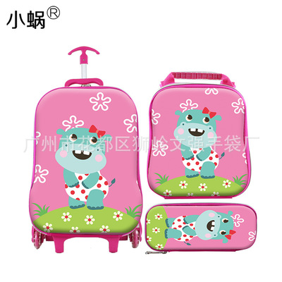 Manufactor Direct selling pupil Trolley bags girl children Cartoon 16 Draw bar box Three-piece Suite On behalf of