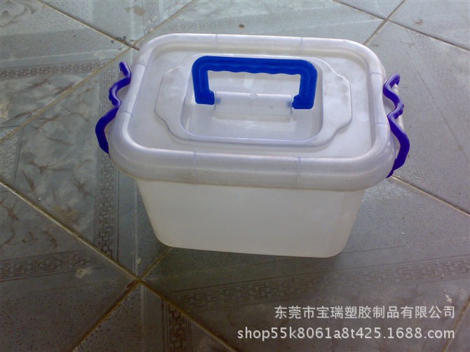 塑胶透明塑料整理箱， 滑轮式整理箱 手提式储物箱