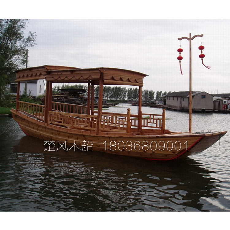 厂家直销摇櫓船 江南手划船 6-10人观光船 高低篷船 中式迎亲船