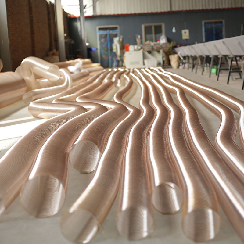 厂家直发聚氨酯PU软管 高质量钢丝伸缩软管 木工通风吸尘软管