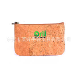 厂家定制葡萄架进口软木零钱包   复古风棕色环保真木手拿钱包