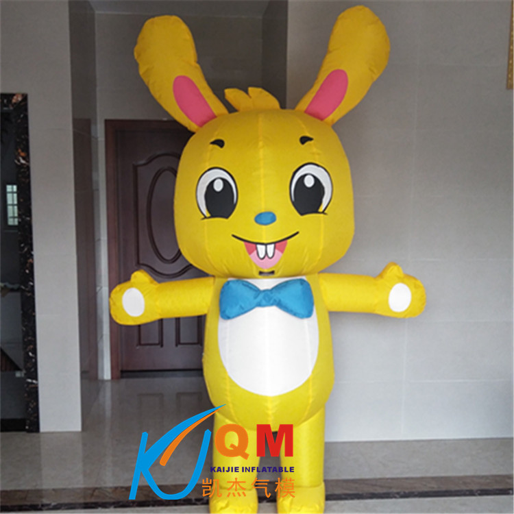 定制充气兔子卡通气模人偶 企业广告充气吉祥物 户外活动行走气模