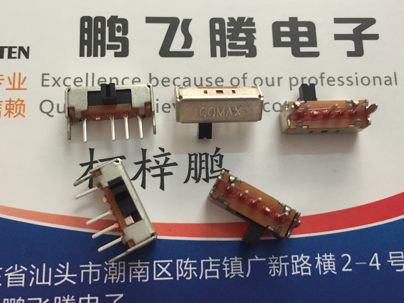原装美国C&k拨动开关4/6脚3档 卧式带支架侧拨滑动 单排横柄式