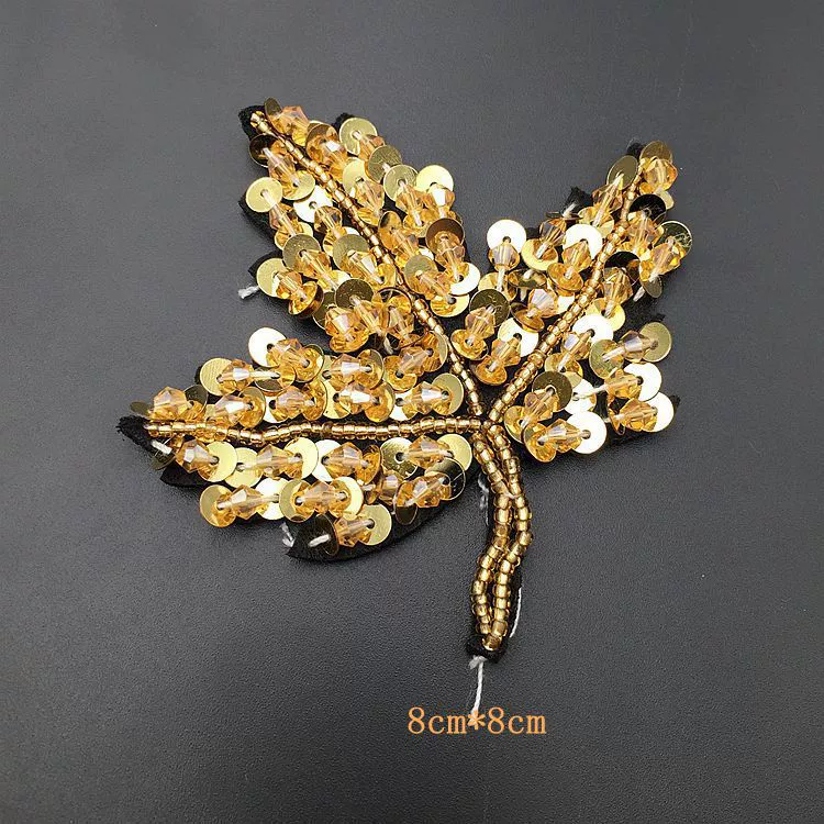 Spot Heavy Industry Handmade Beads Patch Crystal Sequenant Maple Leaf Fracket Patch DIY Patch Posts