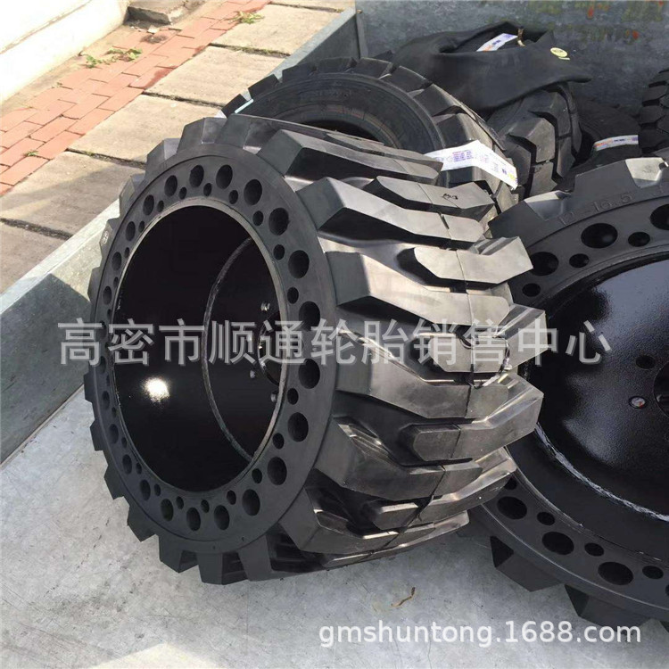 出口装载机轮胎10/12-16.5实心轮胎工程轮胎33X6X11滑移装载轮胎