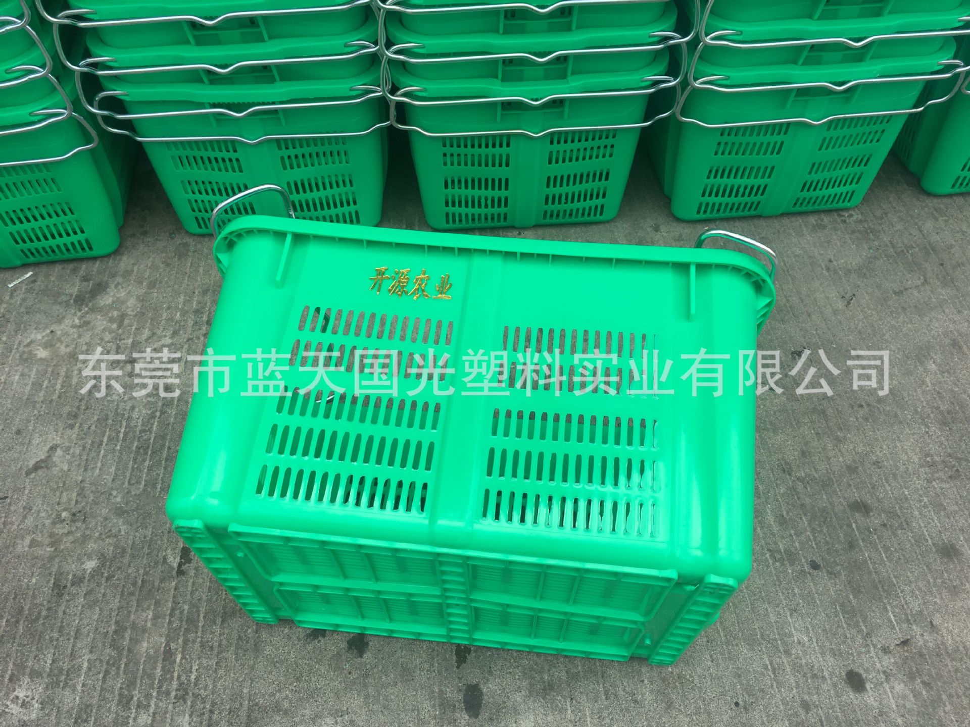 现货直销菜市场专用带铁耳胶萝 全新料加厚耐磨耐摔周转萝塑料筐