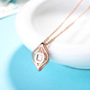 S925 Silver Silver Douyin The same diamond -shaped memory 100 kinds of memory 100 kinds I love you language necklace for Valentine's Day gift