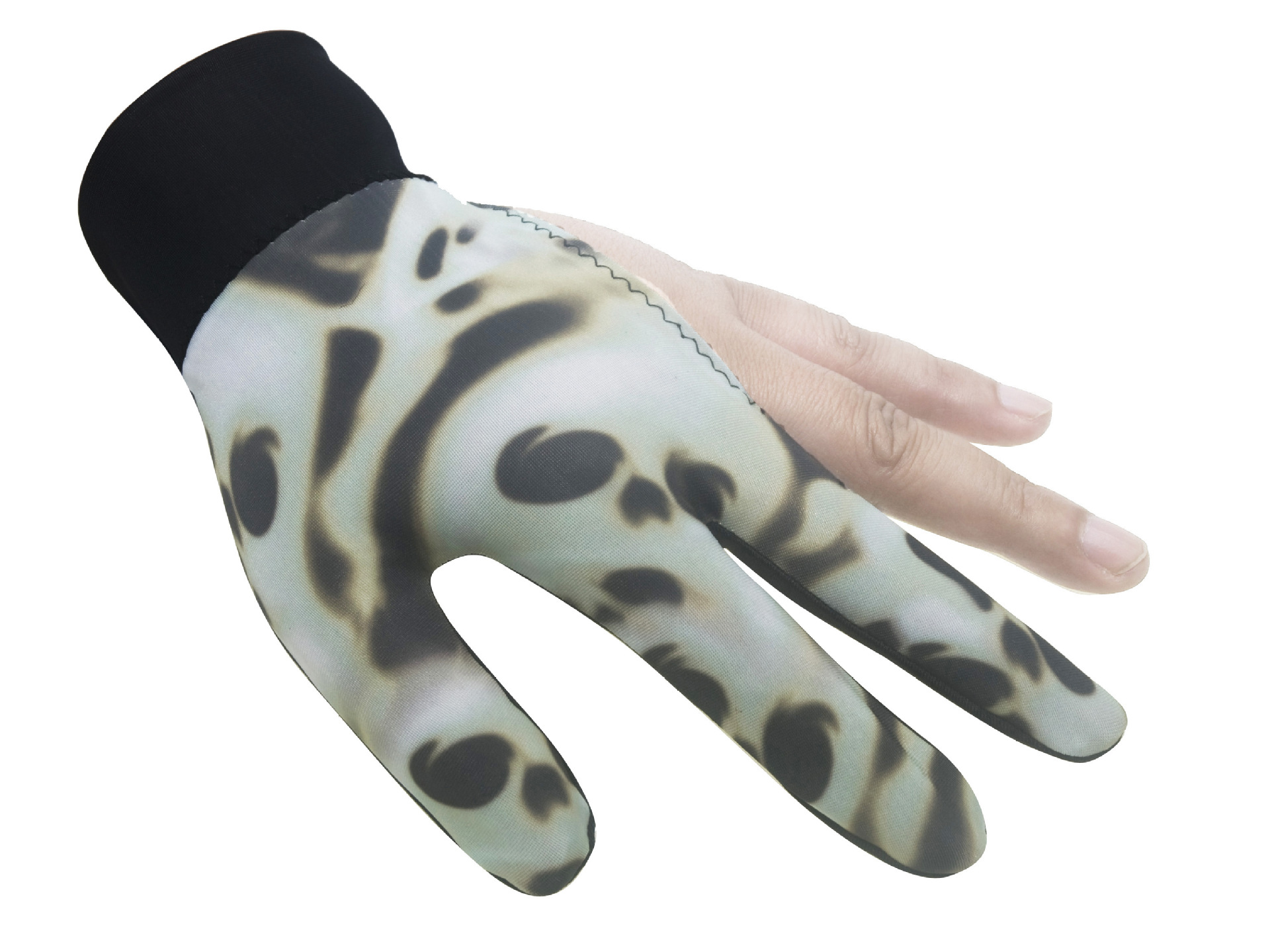 Alto elástico antideslizante resistente al desgaste transpirable de tres dedos guantes de billar guantes sunoke guantes de billar al por mayor