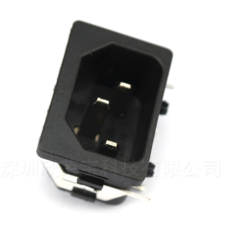 电源插座AC插座C14品字公座带铁架DB-14端子座家电电器电工电脑座