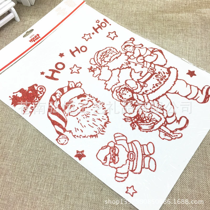 Пользовательские ПВХ Санта статические наклейки оконные решетки наклейки ванная комната наклейки на окна автомобиля наклейки