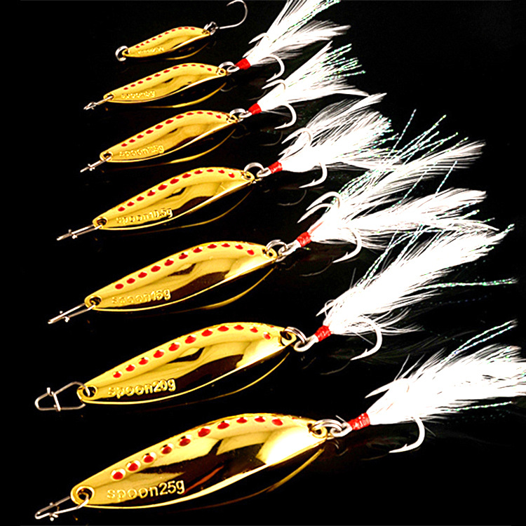 Metal Spoons Fishing Lures Leech Flutter Spoon Fresh Water Bass Swimbait Tackle Gear