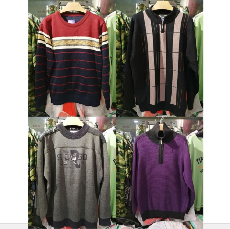 男毛衣 时尚欧美大码加厚男装针织衫外贸库存原单工厂清仓地摊|ru