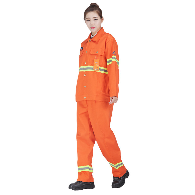 佰益带反光条阻燃服加气站加油站隔热工装焊工防护劳保工作服批发|ms