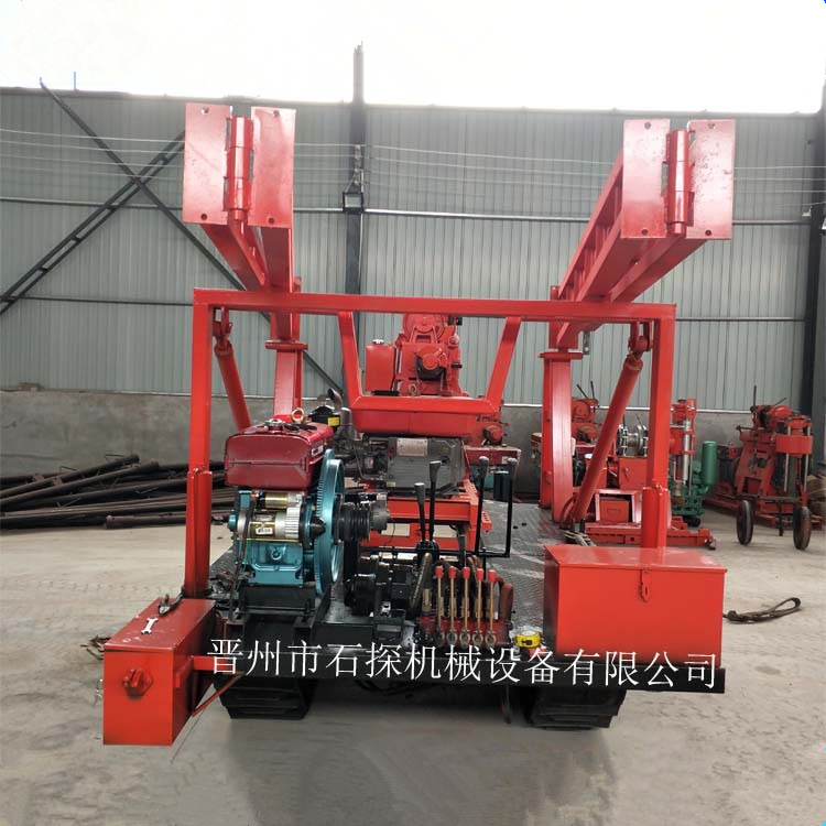 液压履带钻机 吃水勘探岩芯水井钻机 百米岩石打井机厂家履带钻机