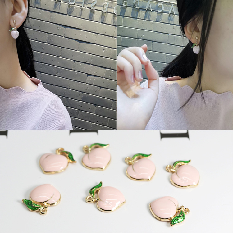 Three-dimensional peach fruit alloy jewe...