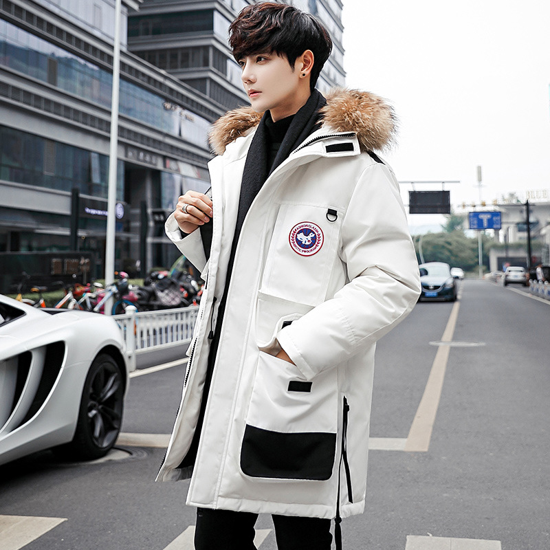 羽絨服男2018新款加拿大風工裝戶外大鵝中長款男士韓國加厚外