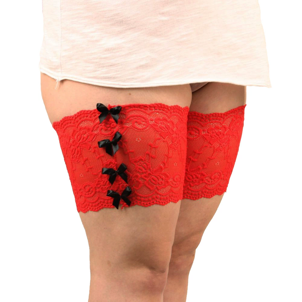 Non-slip elastic lace gaiters with bow, European style, lace dress