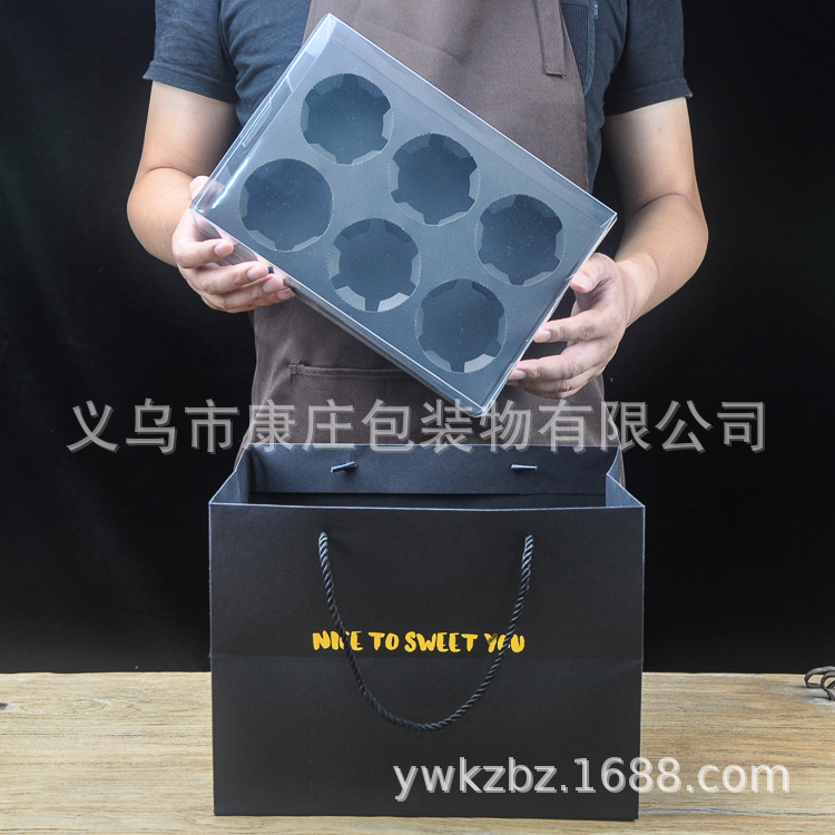 烘焙包装 pvc6粒蛋黄酥杯子蛋糕盒 圆形布丁杯盒 慕斯木糠杯子盒