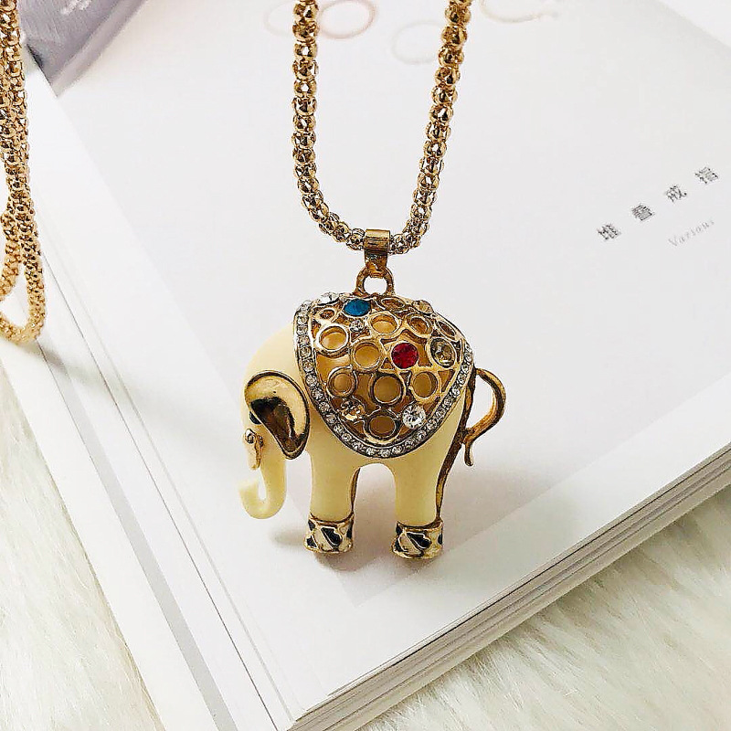 韓國東大門時尚百搭新款大象長款毛衣鏈項鏈女潮批發