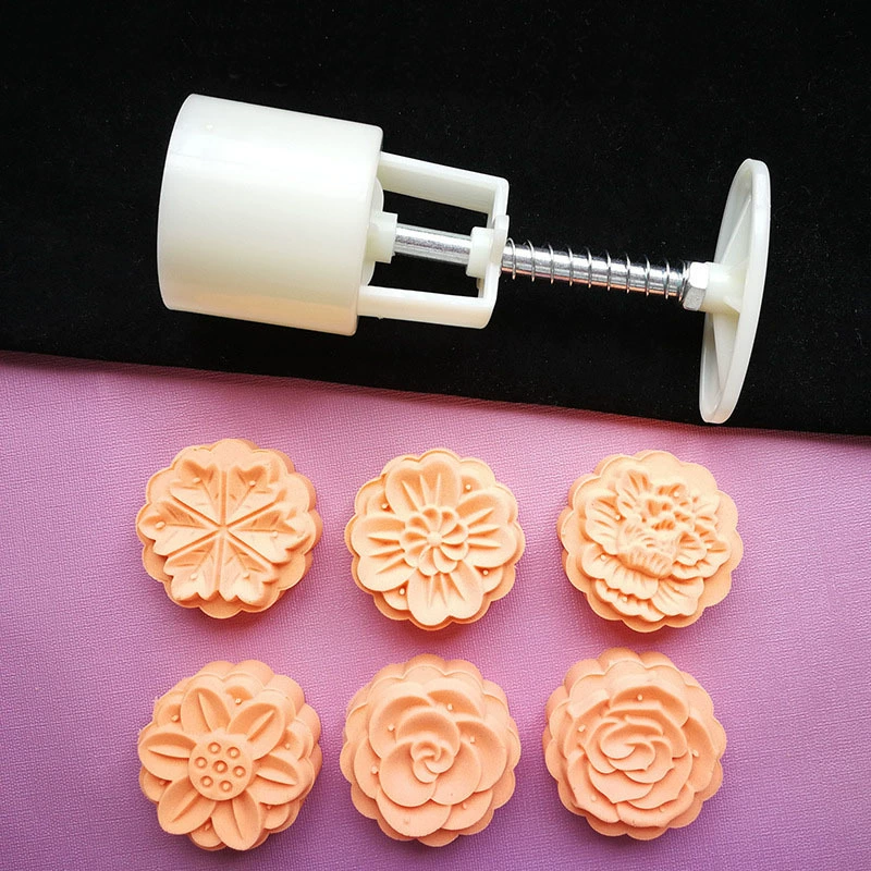 Оптовая форма лунного торта 6 костюм 50 г Новая Хризантема трехмерная форма лунного торта