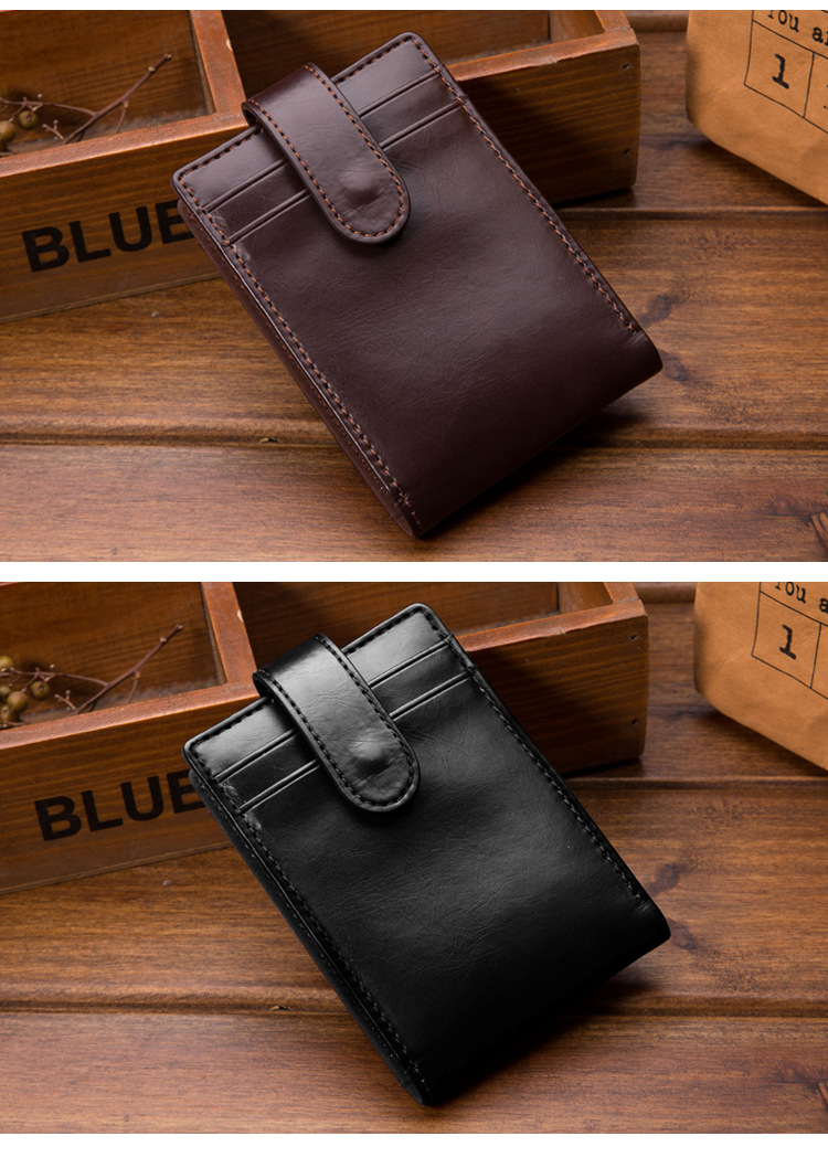 Fashion new casual short Korean mens buckle retro wallet card holderpicture2