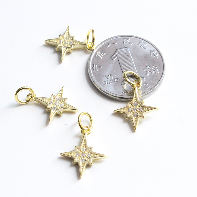 1 Pièce 12.5*10.6mm Argent Sterling 925 Zircon Star Brillant Pendentif display picture 4
