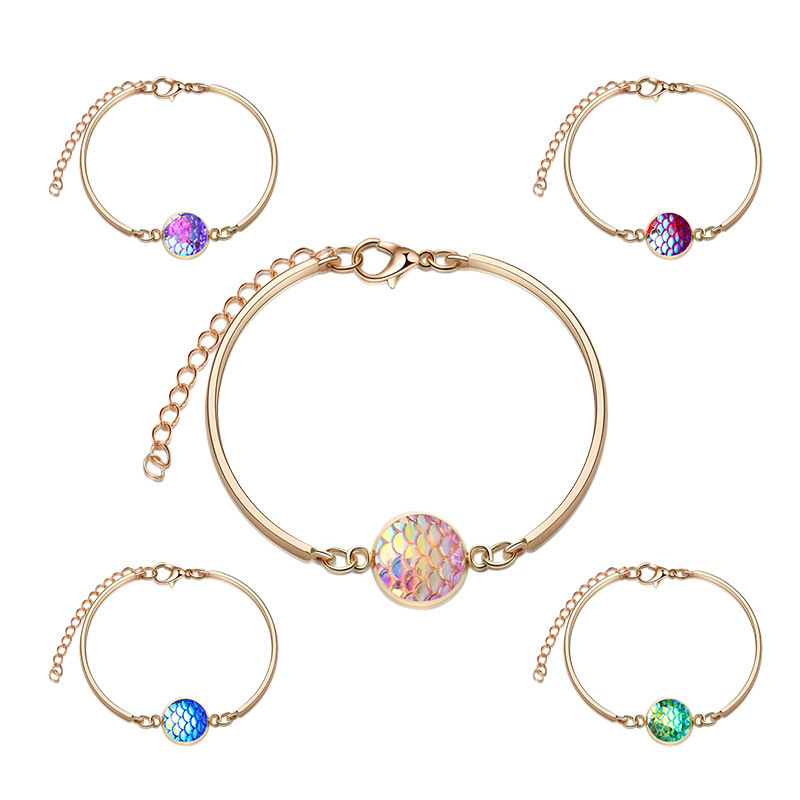 Fashion Hot-saling New Silver Round Multicolor Mermaid Love-shaped Bracelet Jewelry Wholesale display picture 12