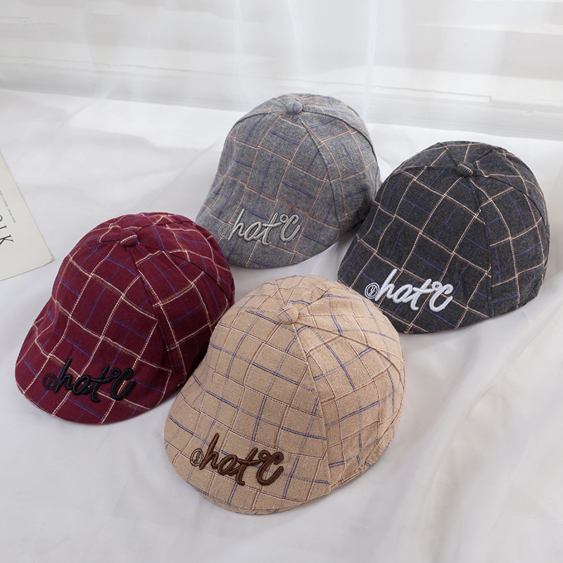 寶寶帽子春秋男童字母兒童貝雷帽1歲0小孩6-12個月2嬰兒鴨舌帽3潮