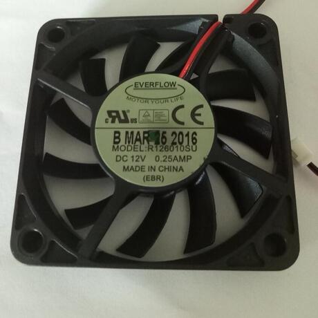 台湾EVERFLOW风扇 R126010SU 6010散热风扇6CM12V 0.25A大风量