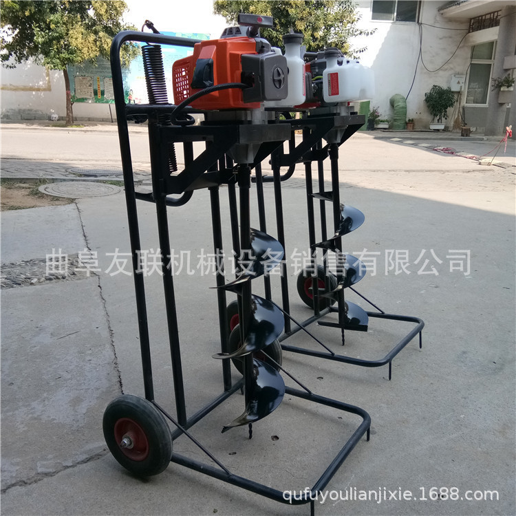 葡萄园栽柱子打桩机 农田小型打桩机 蔬菜大棚栽柱子挖坑机 43