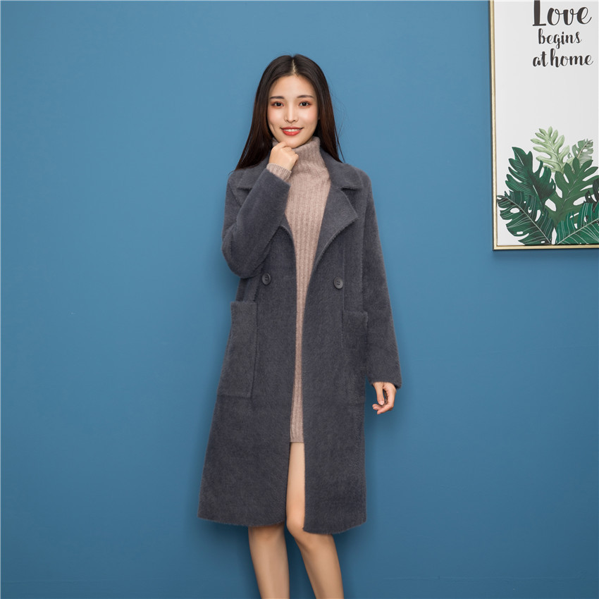 Imitation mink overcoat Mid length version 2018 new pattern Korean Edition Easy Mink cashmere coat knitting sweater Cardigan