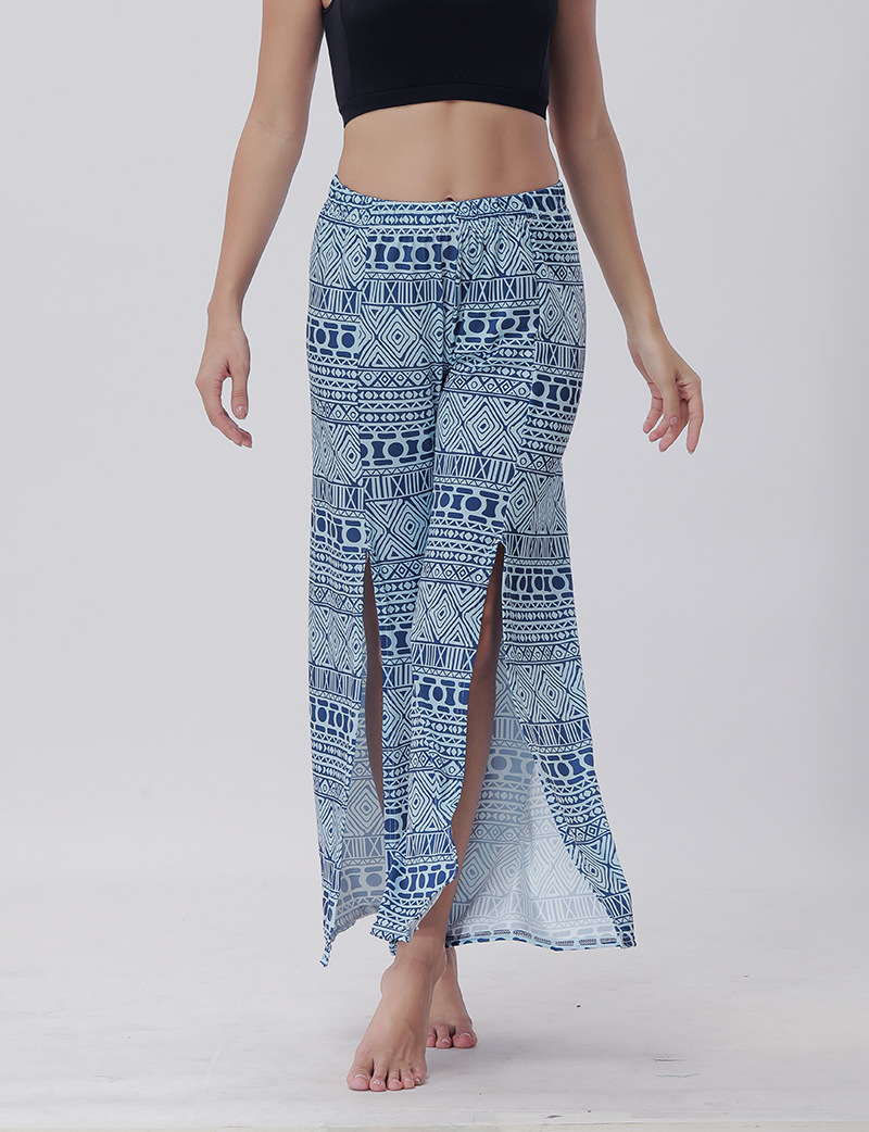 Flared Printed Yoga Pants Summer Style Split Hem Design Comfortable Fit Wholesale Available fast shipping