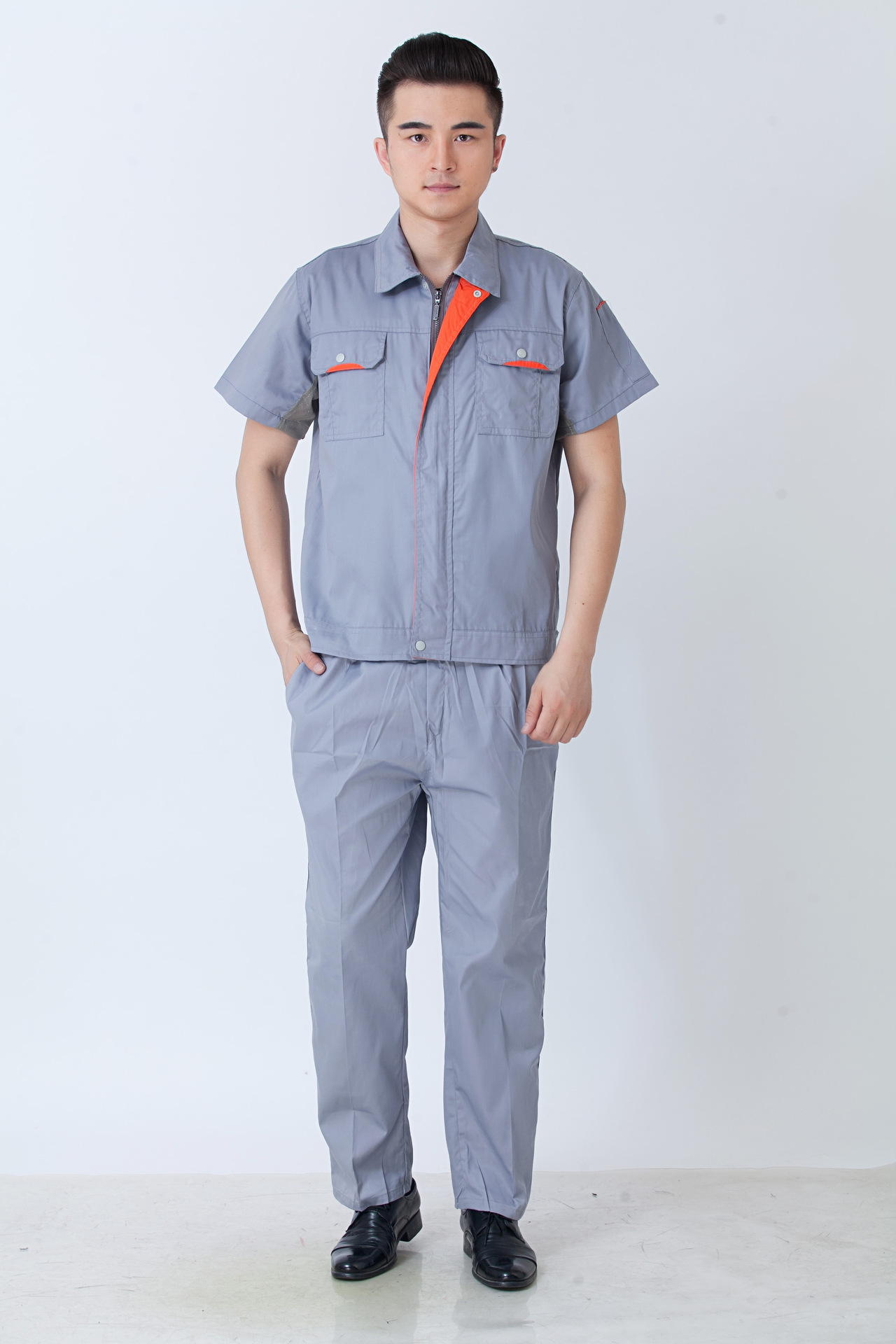夏季全工艺涤棉细斜纹工作服汽修服劳保服半袖工装机修套装