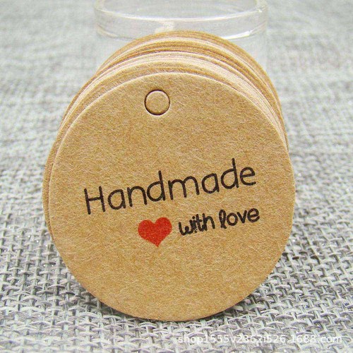Kraft paper round flower-shaped hang tag Thank you baking tag color identification card product hand-painted business card