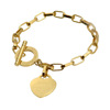 Fashionable bracelet stainless steel heart-shaped, golden jewelry with letters, pink gold