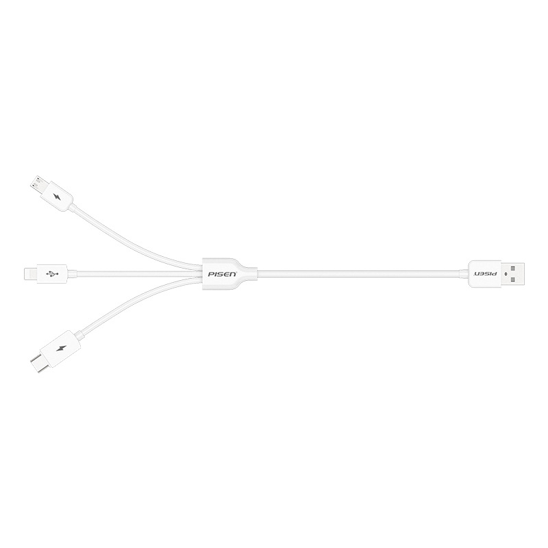 Pinsheng to Data Cable Suitable for iPhone 6 Apple Huawei TYPE-C Three in One Car Charging 1.2m_voghion.com