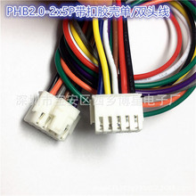 PHB2.0mm间距双排2x5P带扣端子线10P单/双头20CM#24 PHSB胶壳带线