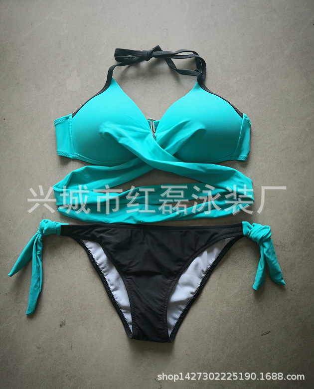 Buy quality Variety cross straps bikini new swimsuit fashion sexy steel support twopiece