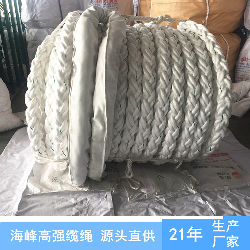 10系泊渔业港口吊装十二股八股三股船用缆绳 涤丙混合长丝缆绳