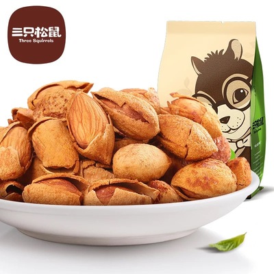三只松鼠手剝薄皮巴旦木160g袋裝 巴達木扁桃仁堅果特産幹貨