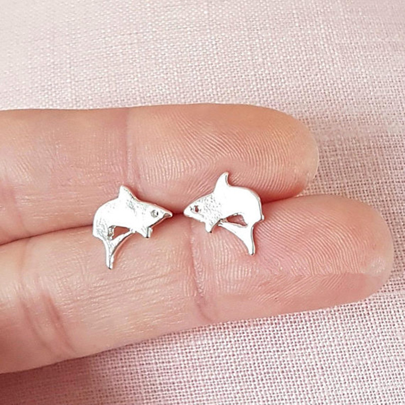 Small Whale Earrings Marine Animal Great White Shark Earrings Small Fish Earrings display picture 12