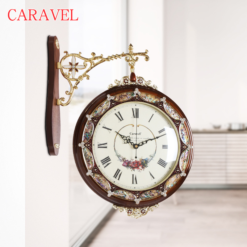 厂家直销 古典欧式 创意时尚双面挂钟 书房卧室静音挂钟|ms