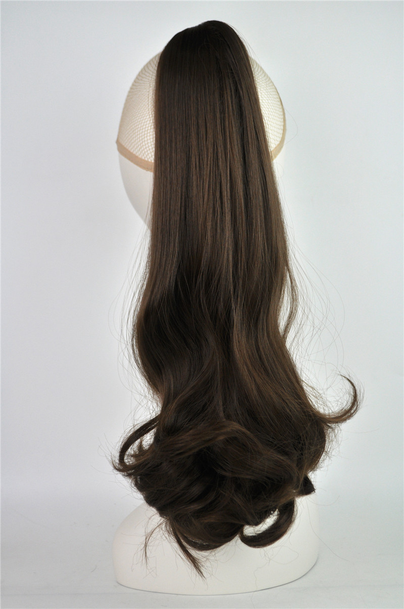 NEWLOOK nueva peluca invisible cabello largo natural clip de agarre peluca de cola de caballo