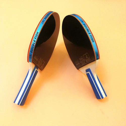 Stationery items, Double Fish table tennis paddle single, beginner double-sided reverse rubber, included with paddle case, horizontal grip, straight/parallel ppq