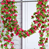 Simulation rose wedding decorative plastic hanging wall vine bar roses 2.4 meters wall hanging fake flowers rose