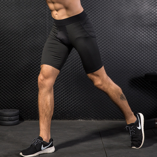 Men's PRO tight shorts, sports training, fitness and running, mesh stitching quick-drying stretch shorts 1044
