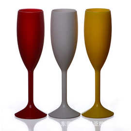 5盎司PP塑料高脚红酒杯塑料香槟杯亚克力高脚杯透明仿玻璃长笛杯