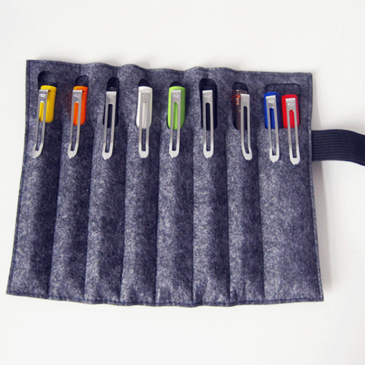 厂家供应毛毡文具 毛毡笔袋 文具收纳袋 折叠毛毡笔袋 可定作